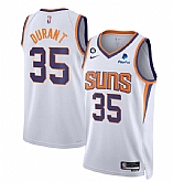 Men's Phoenix Suns #35 Kevin Durant White Association Edition With No.6 Patch Stitched Basketball Jersey,baseball caps,new era cap wholesale,wholesale hats
